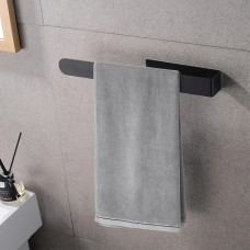 KEWUZY Delmesiz Havlu Askısı, 32 cm Banyo ve Mutfak için Yapıştırmalı Havlu Askısı Paslanmaz Çelik, Duvar Askısı, Havlular için Kendinden Yapışkanlı, Kavisli Kancalar Kaymayı Önler, Siyah