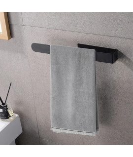 KEWUZY Delmesiz Havlu Askısı, 32 cm Banyo ve Mutfak için Yapıştırmalı Havlu Askısı Paslanmaz Çelik, Duvar Askısı, Havlular için Kendinden Yapışkanlı, Kavisli Kancalar Kaymayı Önler, Siyah