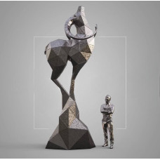 Geometrik Dağ Keçisi Heykeli - Yüksek Boyut