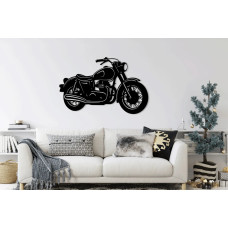 Motorsiklet Tasarımlı Metal Duvar Dekoru - Vintage Stil