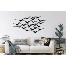Uçan Kuşlar Metal Duvar Dekoru - Modern Minimalist Tasarım