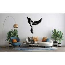 Melek Figürlü Metal Duvar Dekoru - Modern Minimalist Tasarım