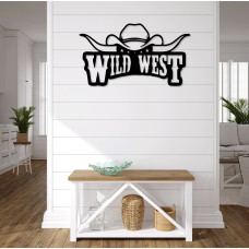 Wild West Temalı Metal Duvar Dekoru